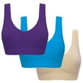 thumbnail image 1 of Yuwull 3 Pack Sports Bras for Women Summer Fall Women Plus Size Bras Padded Seamless Sleepwear Yoga Bra Wireless Underwear, 1 of 6