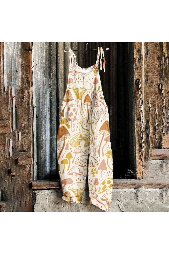 Beach Flowy Jumpsuits for Women Summer Boho Bib Overalls Casual Loose Floral Print Wide Leg Cropped Jumpsuit Sweet Beach Romper