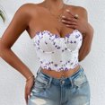 thumbnail image 1 of Yuwull Corset Crop Top Bustier Underbust Boned Backless Sleeveless Strapless Off Shoulder Aesthetics For Women T2kss, 1 of 7