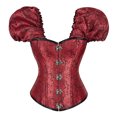 thumbnail image 1 of Yuwull Corset Top With Short Sleeve Corset Tops For Women Lace Corsets Bustier Tops For Women, 1 of 8