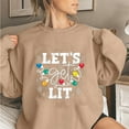 thumbnail image 1 of Yuwull Crew Neck Sweatshirts For Women Let'S Get Lit T Shirt Women Christmas Lights Shirt Cute Graphic Long Sleeve Xmas Tops Tees, 1 of 3