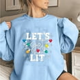 thumbnail image 1 of Yuwull Crew Neck Sweatshirts For Women Let'S Get Lit T Shirt Women Christmas Lights Shirt Cute Graphic Long Sleeve Xmas Tops Tees, 1 of 3
