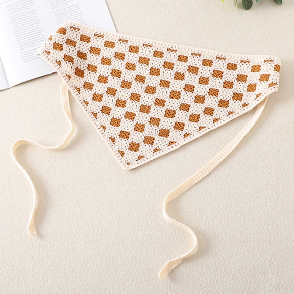 Yuwull Crochet Bandanas Headbands, Cute Hand Knitted Headband Women'S Girls Hair Accessories Headscarf Triangles Scarf