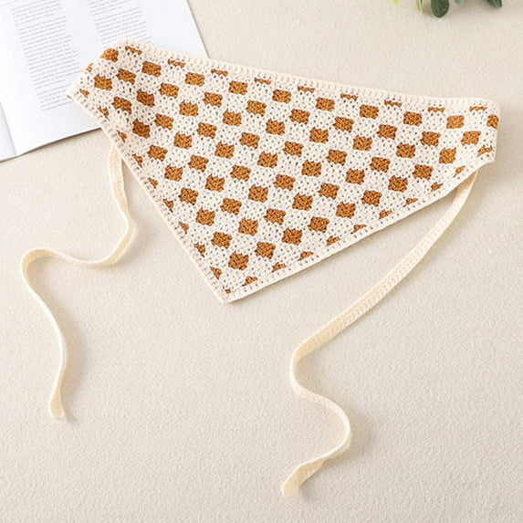 Yuwull Crochet Bandanas Headbands, Cute Hand Knitted Headband Women'S Girls Hair Accessories Headscarf Triangles Scarf