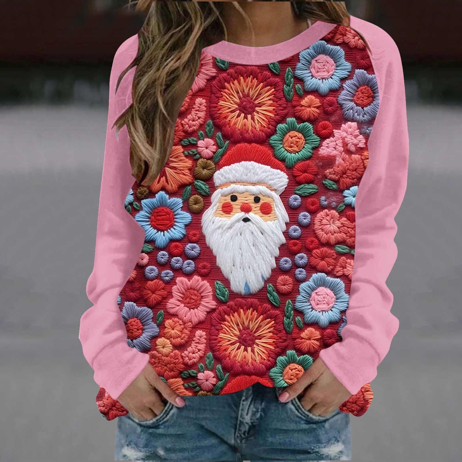 Yuwull Fall Sweatshirts for Women 2023 Leopard Print Gnome Christmas Shirt Vintage Holiday Sweatshirt Cute Graphic Sweatshirts Women Sweaters Walmart