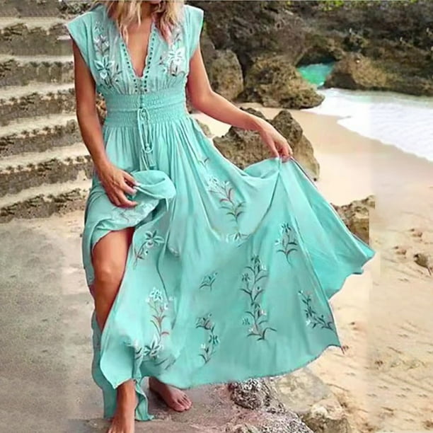 Yuwull Hawaiian Summer Maxi Dresses Tunic Holiday Dresses For Women Floral Print Side Split Long Dresses Boho Sleeveless Evening Party Beach Sundress - Walmart Business Supplies Yuwull Hawaiian Summer Maxi Dresses Tunic Holiday Dresses For Women Floral Print Side Split Long Dresses Boho Sleeveless Evening Party Beach Sundress - Walmart Business Supplies