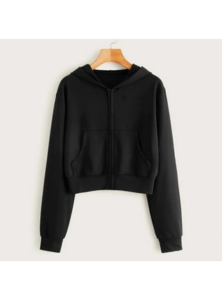 Black Crop Hoodie