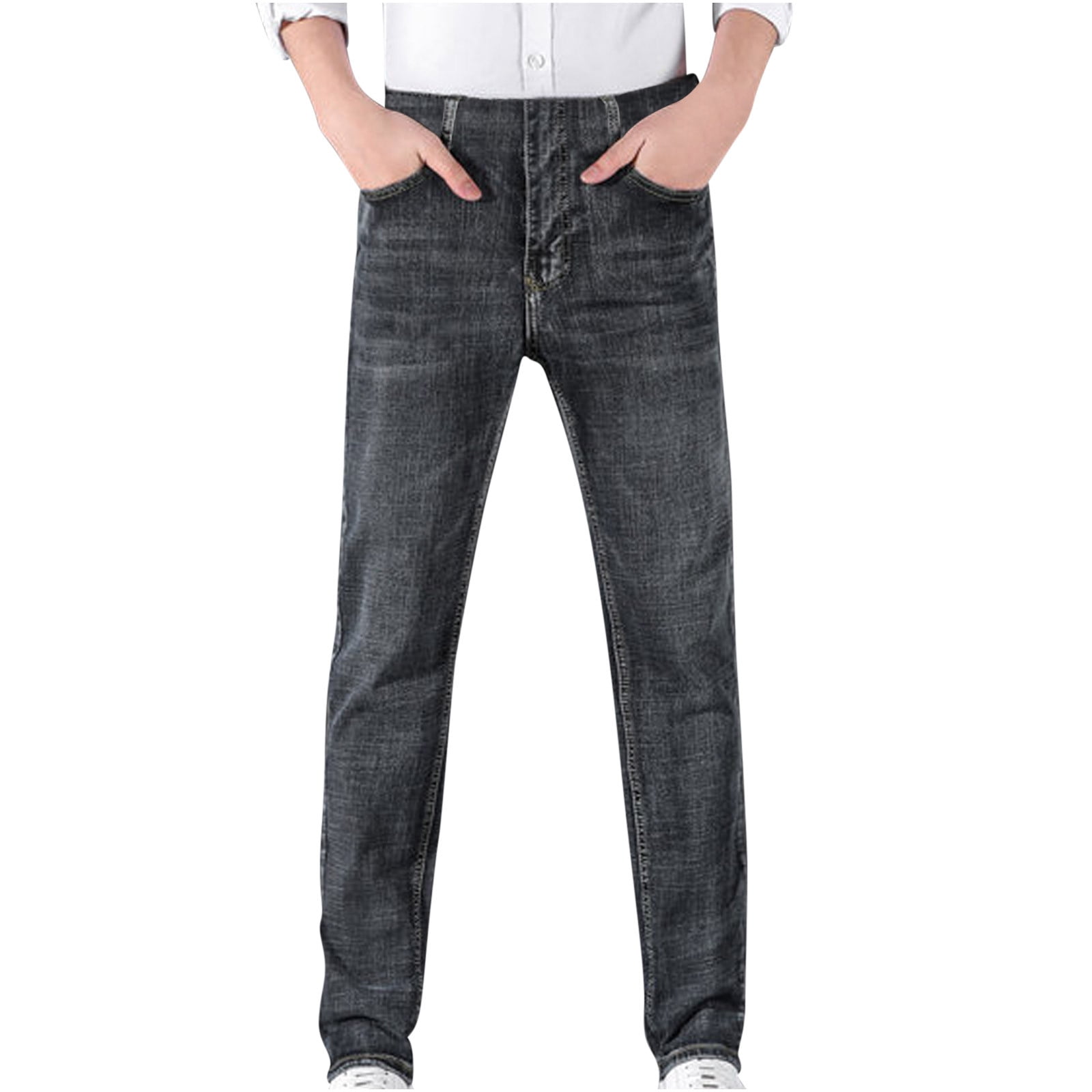 Yuwull Men Spring Skinny Jeans Fashion Solid Color Low-Waist Slim-Fit ...