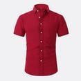 thumbnail image 1 of Yuwull Men's Breathable Short Sleeve Shirt Buttons Pullover Outdoor T-Shirt Shirts With Pocket On Clearance, 1 of 4