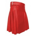 thumbnail image 1 of Yuwull Men's Pleated Skirts Scottish Holiday Skirt Punk Faux Leather Skirt Red, 1 of 2