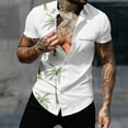 thumbnail image 1 of Yuwull Men's Short Sleeve Button Down Vintage Bowling Shirts with Pocket Hawaiian Casual Printed Beach Shirt Summer Regular Fit Top, 1 of 9
