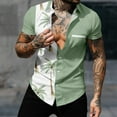 thumbnail image 1 of Yuwull Men's Short Sleeve Button Down Vintage Bowling Shirts with Pocket Hawaiian Casual Printed Beach Shirt Summer Regular Fit Top, 1 of 9