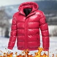 thumbnail image 1 of Yuwull Mens Fleece Jacket Mens Winter Jackets Men's Packable Insulated Warm Hooded Puffer Long Sleeve Down Jacket Winter Coat, 1 of 5