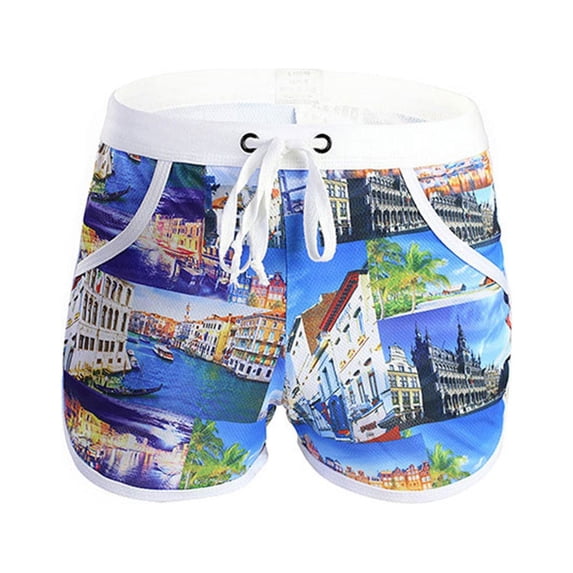 Yuwull Mens Swim Trunks 5" with Hawaiian Floral Print Quick Dry Bathing Suits for Men Swim Shorts Swimwear On Clearance