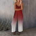 thumbnail image 1 of Yuwull One Piece Jumpsuits For Women V Neck Sleeveless Loose Fits Overalls Spaghetti Strap Haremss Long Pants With Pockets, 1 of 1