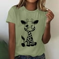 thumbnail image 1 of Gyedtr Oversized T Shirts for Women, Womens Summer Tops Giraffe Print Graphic Short Sleeve Crew Neck T-Shirt Plus Size Womens Cute Tops Green On, 1 of 6