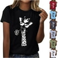thumbnail image 1 of Yuwull Oversized T Shirts for Women, Womens Summer Tops Giraffe Print Graphic Short Sleeve Crew Neck T-Shirt Plus Size Womens Cute Tops, 1 of 6