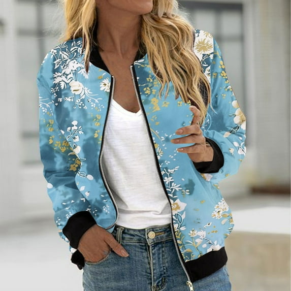 Yuwull Plus Size Jackets For Women Winter Jackets For Women Women'S Casual Fashion Printed Pocket Zippered Coat Womenss' Outerwear Jackets & Coats On Clearances