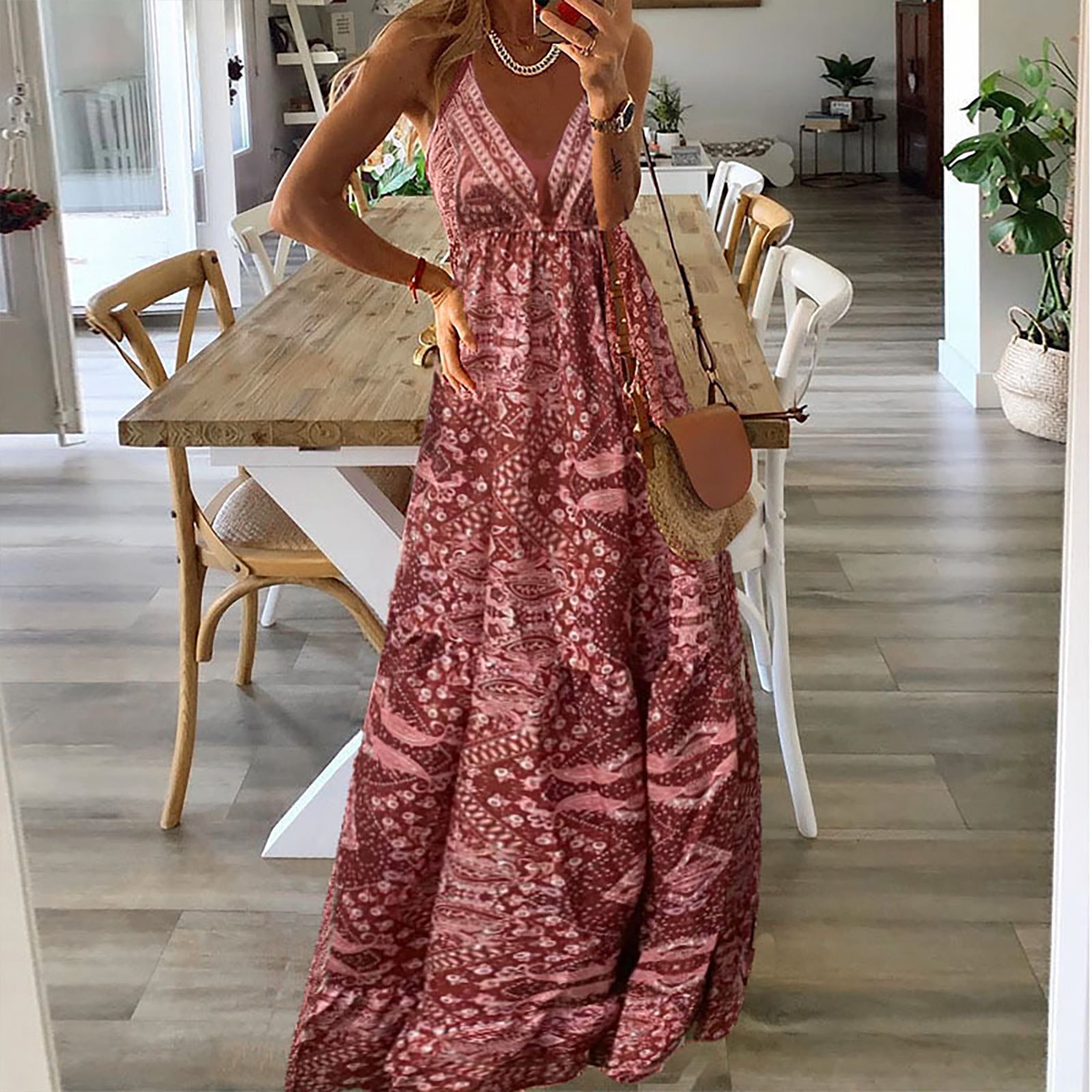 Long Dress with Lace Bodice and Straps Sunset Plus Size
