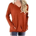thumbnail image 1 of Yuwull Plus Size Tops for Women 2023, Womens Casual Loose Solid Color Workout Tops T Shirts Long Sleeve Blouses Tunic Tops with Pockets Red, 1 of 5