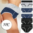 thumbnail image 1 of Yuwull Plus Size Womens High Waisted Underwear Cotton Stretchy Briefs Ladies Soft Hipster Panties Multipack Pack of 5 Multicolor, 1 of 8