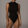 thumbnail image 1 of Yuwull Shapewear Bodysuit Tank Tops for Women Mock Turtle Neck Summer Sleeveless Tops Womens Ribbed Racer Back Tanks Jumpsuits, 1 of 5