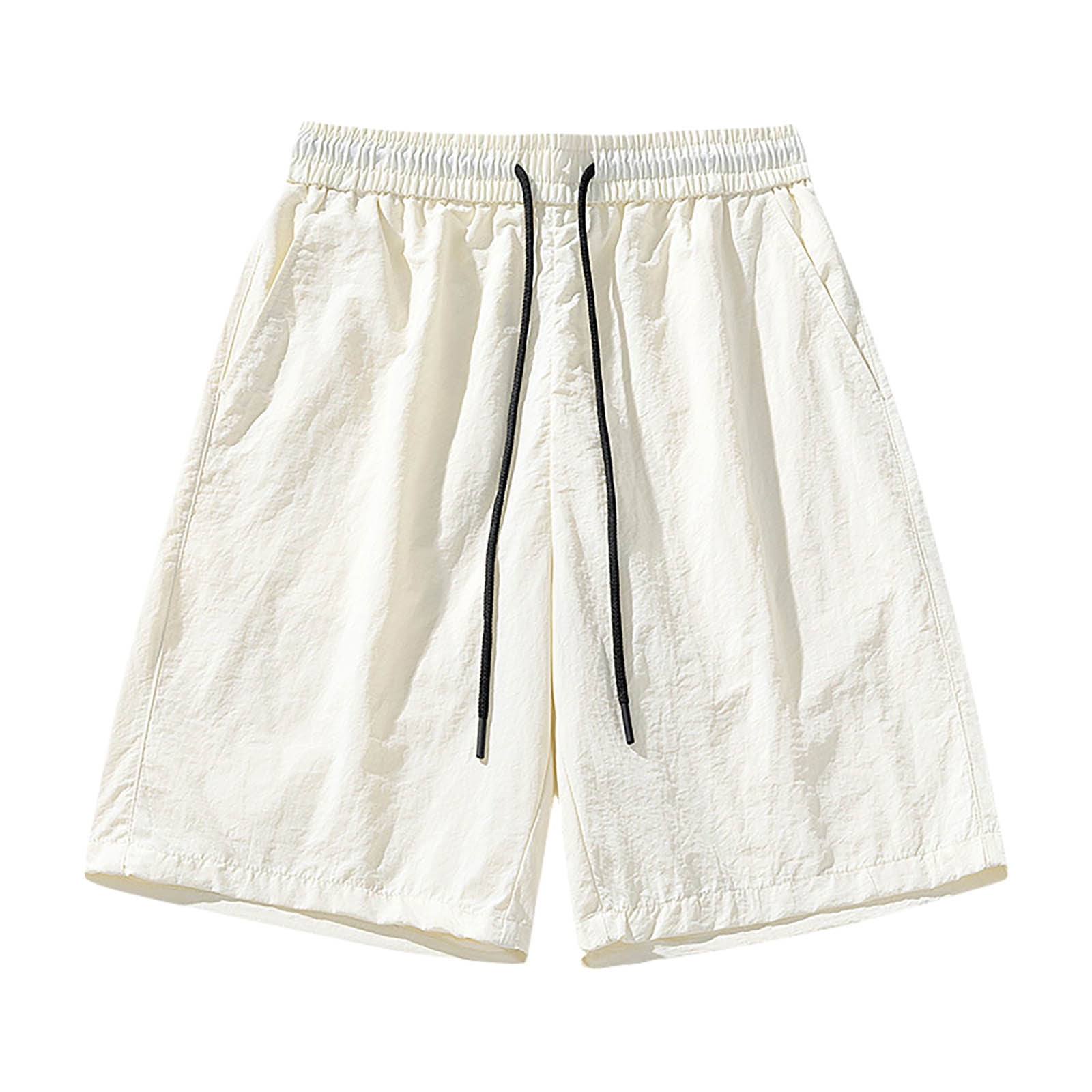 Athletic Shorts Mens White Cargo Shorts Size 44 Striped Sequined