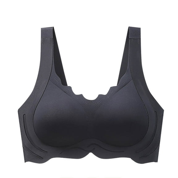 Gyedtr Sports Bras Fashion Women Large Size Solid Color Wave Lace Wireless Soft Support Together Daily Bra