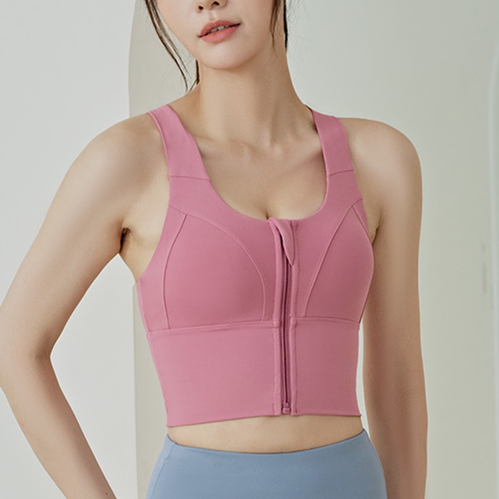 Sports Bra Top Womens Bras Front Closure Square Neck Tank Tops for