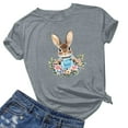 thumbnail image 1 of Yuwull Summer Tops For Women Plus Size Tops For Women Easter Fashion Printed Short Sleeved T-Shirt Cute Tops For Women On Clearance13M, 1 of 4