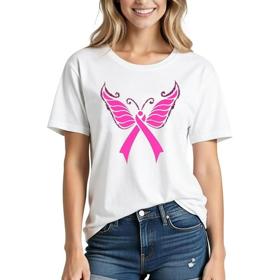 Yuwull Summer Tops Trendy T Shirt for Women Butterfly Print Graphic Tee Tops Casual Round Neck Short Sleeve Top Cute Tops for Women White XXL