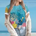thumbnail image 1 of Yuwull Summer Tops Womens Tops Casual Women'S Casual Pullover Retro Printed Round Neck Short Sleeved Women Tops On Clearance7XL, 1 of 5