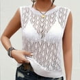 thumbnail image 1 of Yuwull Summer Tops Womens Tops Casual Women'S Casual Solid Color Knitted Sleeveless Crew Neck Tank Short Sleeve Crew Neck Top/Shirt Ladies Tops And Blouses On ClearanceL, 1 of 7