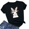 thumbnail image 1 of Gyedtr Tops For Women Tops For Women Trendy Easter Fashion Printed Short Sleeved T-Shirt Women Tops 27XL, 1 of 4