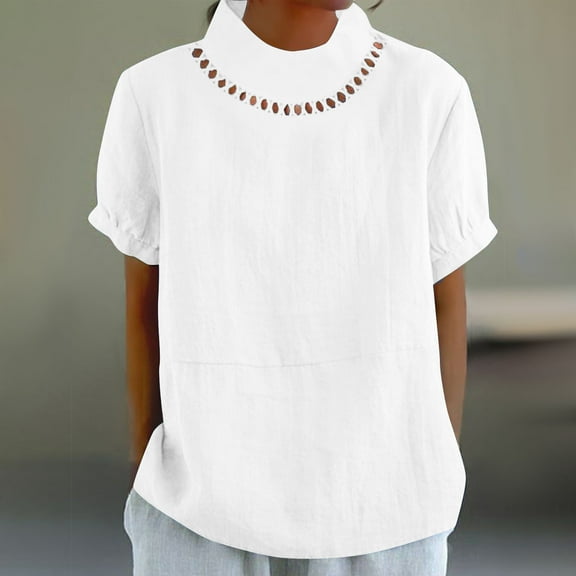 Yuwull Tops For Women Trendy Womens Tops Casual Women's Fashion Summer V Neck Three-Quarter Sleeve Solid Casual Tops For Women