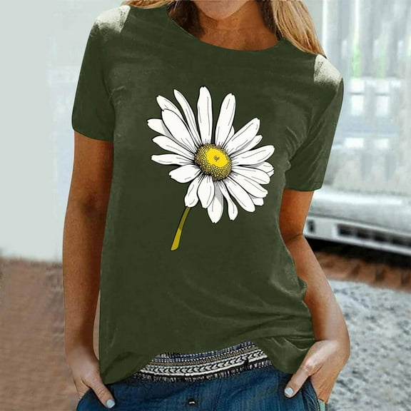 Gyedtr Tops For Women Womens Tops Casual Women'S New Short-Sleeved Crew-Neck Pullover Casual Valentine'S Day Women Tops OnXXL(2XL)