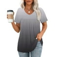 thumbnail image 1 of Gyedtr Tops For Women Womens Tops Casual Women'S Printed V-Neck Short-Sleeved T-Shirt Loose Short Sleeve Womens Plus Size Tops XXL(2XL), 1 of 5