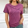 thumbnail image 1 of Yuwull Tops For Women Going Out Tops For Women Women'S Spring Solid Color Casual Short-Sleeved T-Shirt Short-Sleeved Crew Neck Top/Shirt Women Tops On ClearanceS, 1 of 8