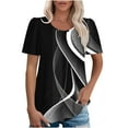 thumbnail image 1 of Yuwull Tops For Women Tops For Women Trendy Women'S Spring/Summer Printed Round Neck Sleeve Short Sleeve T-Shirt Womens Plus Size Tops XXXL(3XL), 1 of 5