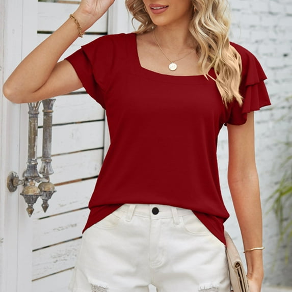 Yuwull Tops For Women Tops For Women Trendy Womens Casual Color Blocked Blouses Long Sleeved Round Neck Top/Shirts Womens Plus Size Tops On Clearance27L