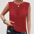 thumbnail image 1 of Yuwull Tops For Women Women'S Tops Women'S Casual Solid Color Knitted Sleeveless Crew Neck Tank Short Sleeve Crew Neck Top/Shirt Women Tops On ClearanceL, 1 of 7