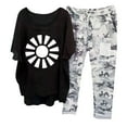 thumbnail image 1 of Yuwull Two Piece Sets for Women Summer, Summer Pajamas for Women Linen Sets for Women 2 Piece Summer Outfits Casual Plus Size Matching Sets for Women Cotton Short Sleeve Top with Camouflage Capris Pan, 1 of 2
