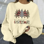 YUWULL Ugly Christmas Sweaters for Women Light Up Christmas Sweater Christmas Tree Snowflake Graphic Holiday Pullover