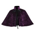 thumbnail image 1 of Yuwull Velvet Cape Short Lace Shawl Cloak For Women Girls Dress Black, 1 of 2