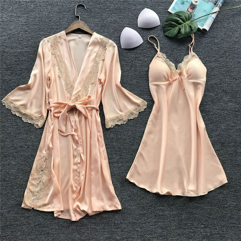 Yuwull Woman Sleepwear Womens Sleep Wear Ladies Fashion Comfortable Solid  Color Lace Suspenders Pajamas Dress Woman Nightgown Home Clothes Suit Women
