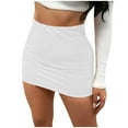 thumbnail image 1 of Yuwull Woman's Faux Leather Skirts Causal Skirt Ultrashort Skirt Solid Color Wrap Skirt A-line Bodycon Short Skirt White, 1 of 4