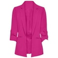 thumbnail image 1 of Yuwull Women 3/4 Sleeve Blazer Open Front Cardigan Jacket Work Office Blazer Womens Blazers, 1 of 3