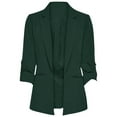 thumbnail image 1 of Yuwull Women 3/4 Sleeve Blazer Open Front Cardigan Jacket Work Office Blazer Womens Blazers, 1 of 3