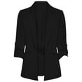 thumbnail image 1 of Yuwull Women 3/4 Sleeve Blazer Open Front Cardigan Jacket Work Office Blazer Womens Blazers, 1 of 2