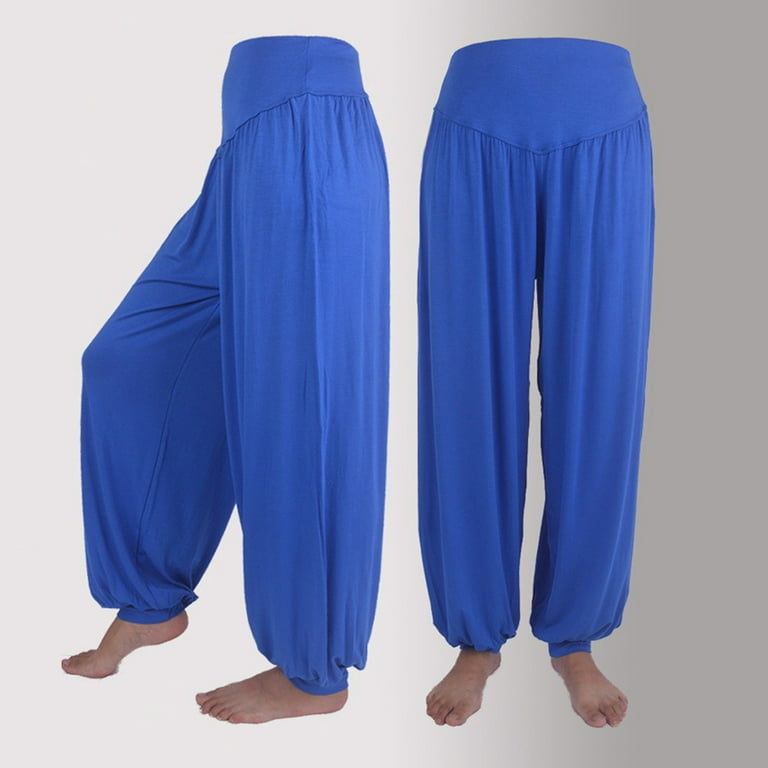 Yuwull Women Casual Wide Leg Pants High Waisted Cotton Soft Yoga